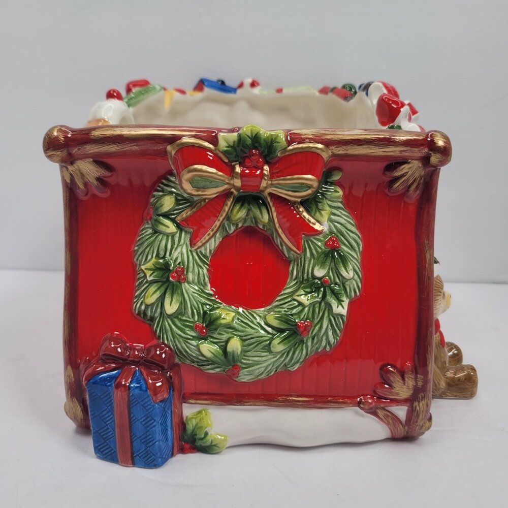 Fitz & Floyd The First Ladies Collection Christmas Red Sleigh Serving Bowl NOB - Picture 6 of 11